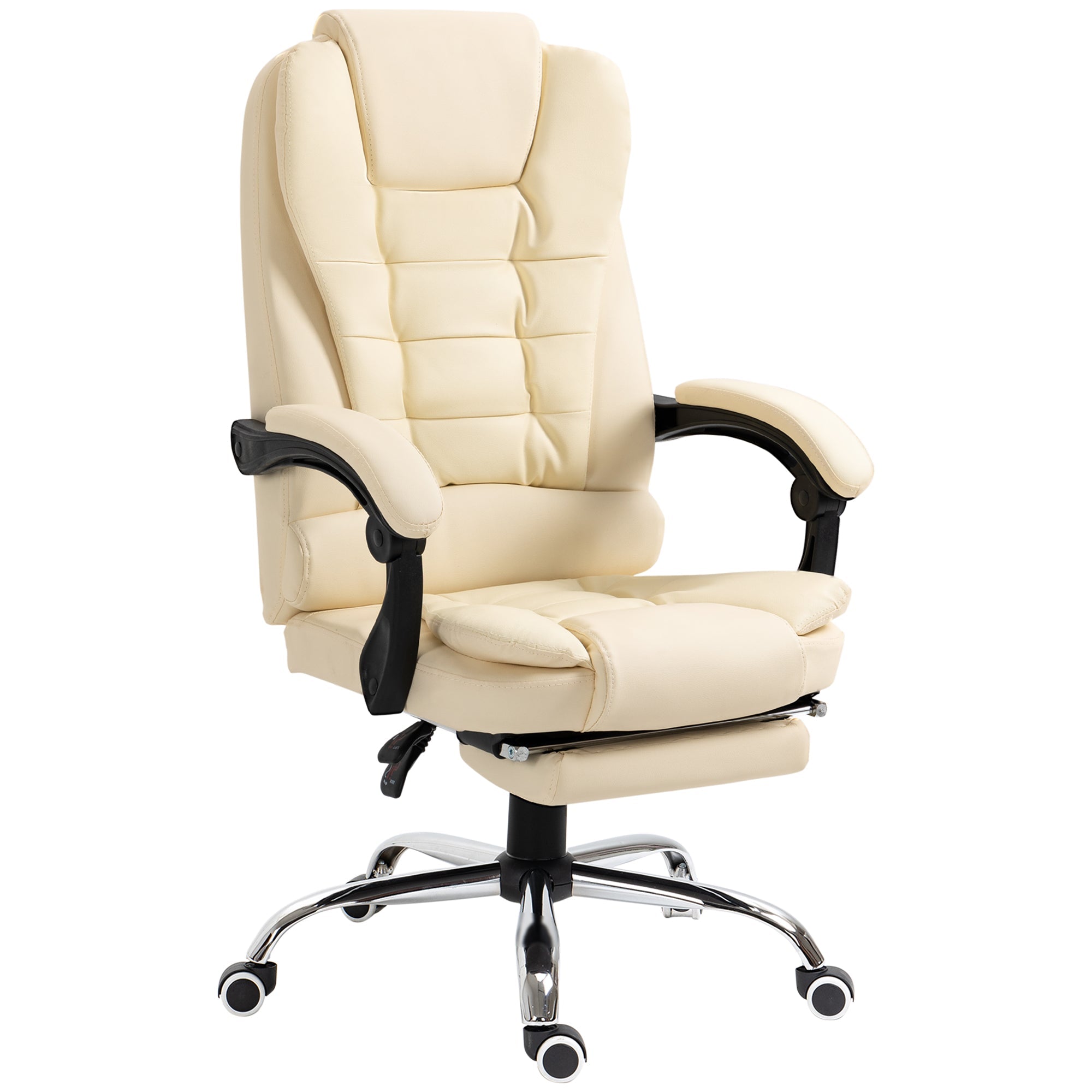 Executive Office Chair with Footrest, Ergonomic, Faux Leather