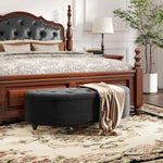 Storage Bench with Open Lid Upholstered 120x46x42cm, Dark Grey Velvet-Touch