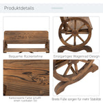 Garden Bench 2-Seater Rustic Wagon Wheel Design Solid Wood Brown