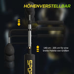sportnow boxing stand, two speedballs, rotating boxing bar, kick pad, height-adjustable, steel, black