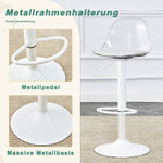 Adjustable Beam Chair (2-Pack) Swivel & Height Adjustable - Transparent/White