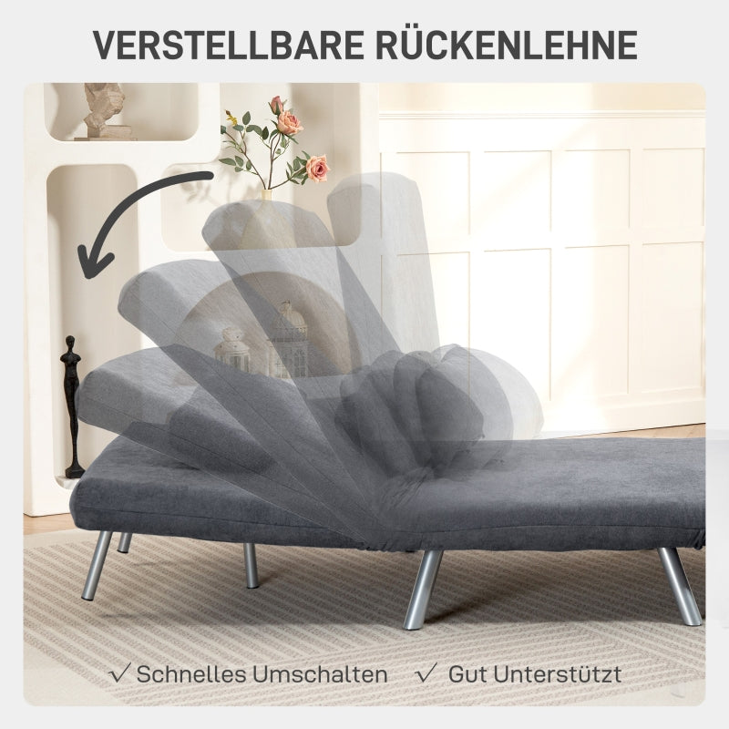 Upholstered Armchair, 2-in-1 Sleeper Guest Bed, Fabric, Dark Grey