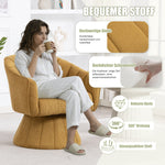 360° Swivel Chair with Ergonomic Cushions and Wraparound Armrests, Mustard Yellow