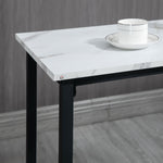 Bar Table & Bar Stool Set, 3-Piece Dining, Steel Black/White