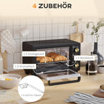 Mini Oven, 16L 1400W 100-230°C Timer, Black