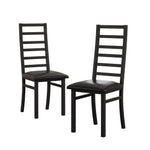 Metal Dining Chairs, High Back Armless, Steel Legs, PU Leather, Black