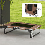 Elevated Dog Bed, Foldable Outdoor Mesh Lounger, Coffee Oxford