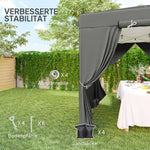 Pavilion 2.5x2.5m Pop-up Folding Water-Repellent UV 50+ 4 Side Panels Dark Grey