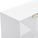 Sideboard with Four Molded Doors and Adjustable Shelves, Wood and Metal