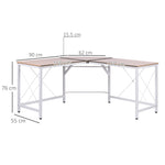 L-Shaped Corner Desk 150x150cm Home Office MDF Natural Color