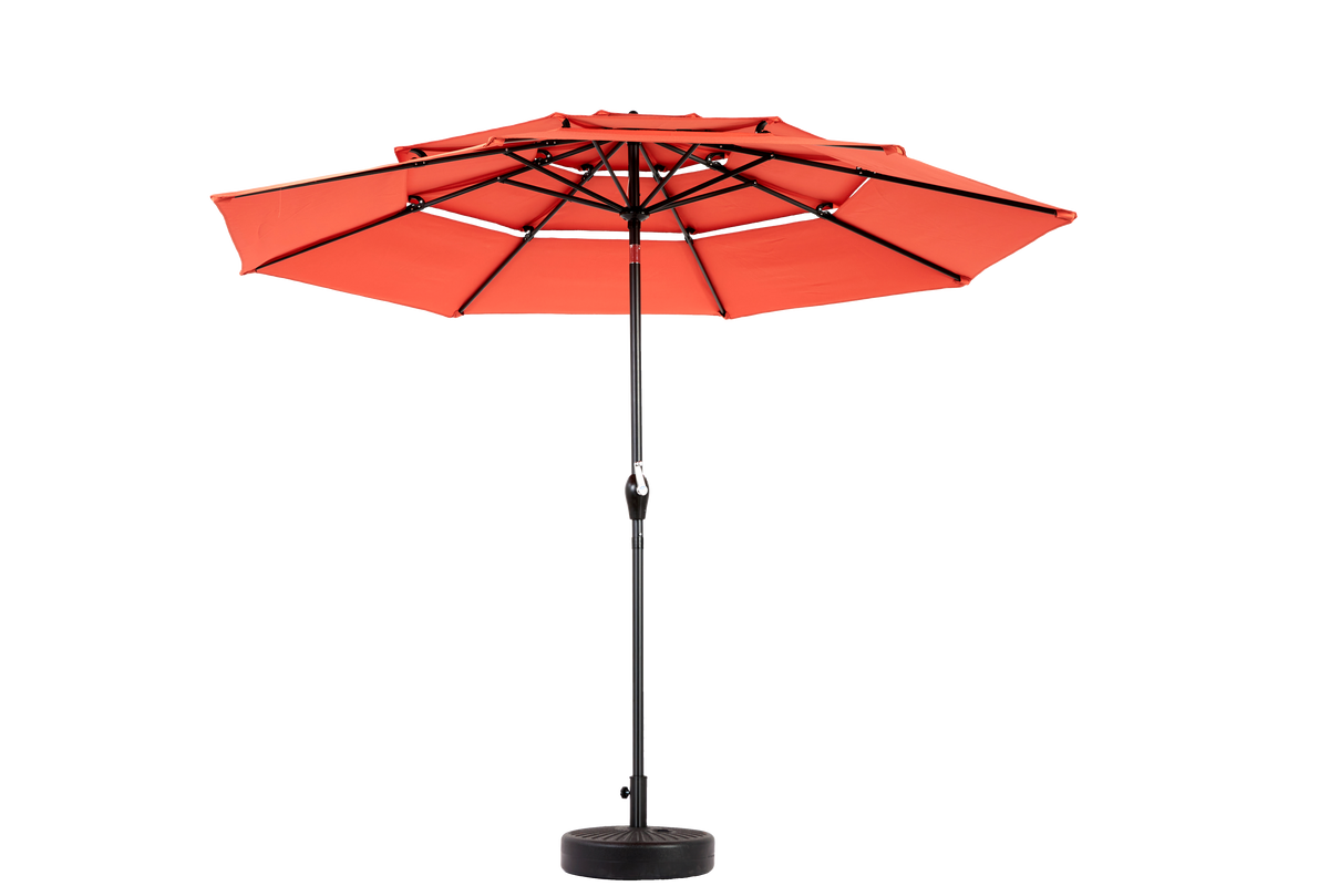 Outdoor Umbrella, 14.8 Ft Double Sided Rectangular Large with Crank, Orange
