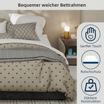 Bed Frame 140x200cm Gas Lift Storage, Grey Dutch Velvet Fabric