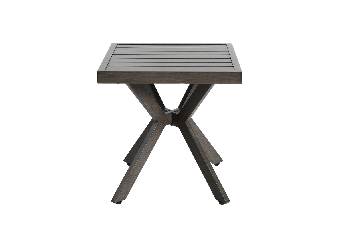 Outdoor Aluminum Square Side Table End Table for Patio, Backyard, Pool, Indoor, Dark Gray