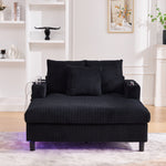 Chaise Longue Recliner, Soft with Cup Holders, USB Ports & LED Lighting