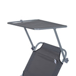 Folding Sun Lounger Deck Chair with Sunshade 187x58x36 cm, Grey