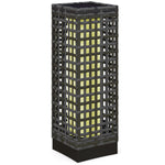 Rattan Solar Light Waterproof Path Light Automatic LED Garden Lamp Steel Grey