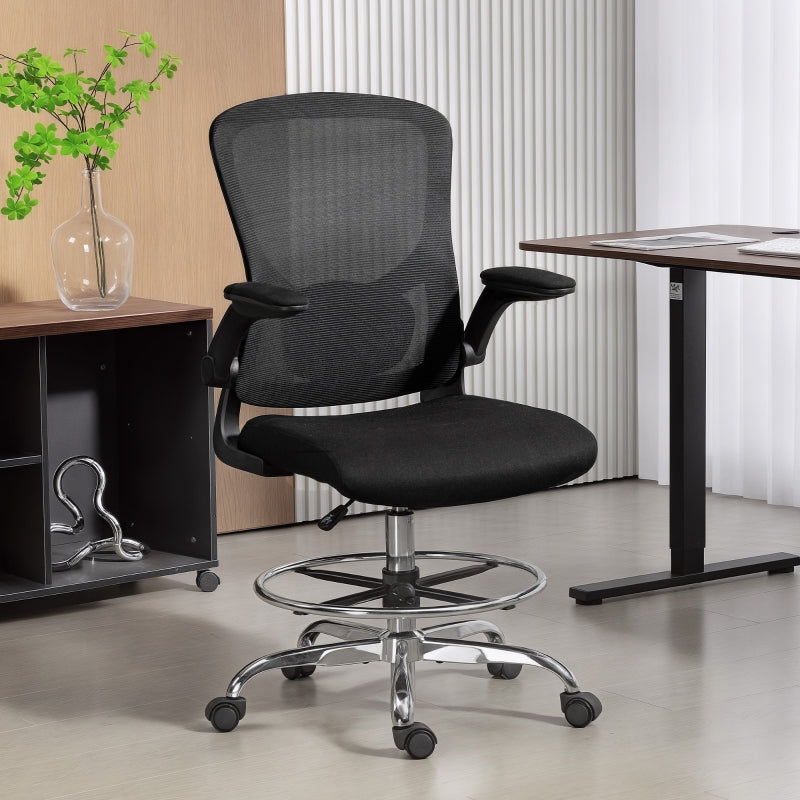 Drawing Chair with Lumbar Support, Height Adjustable, Swivel - Black