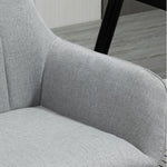 Dining Chairs, Set of 2, Upholstered, Light Grey Linen
