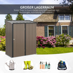 Tool Shed with Pent Roof, 1.34 m², Galvanized Steel, Brown