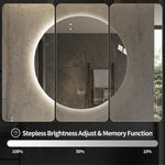 Round LED Bathroom Mirror 70 cm - Anti-Fog Dimmable HD Silver Glass