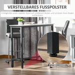 Bar Table, Adjustable Feet, Marble Look, White+Black