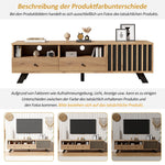 TV Cabinet 150cm with 2 Drawers, Lowboard for 60-inch TV, Wood Color
