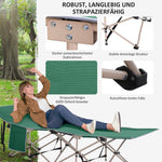 Folding Camping Bed Cot, Portable with Storage Bag 190x68x52 cm, Steel Oxford Green