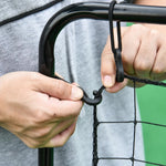 Kickback Rebounder Goal, 75x126cm Football Training Aid, Black Steel and PE