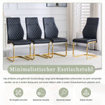 Dining Chairs Set of 2 with High Backrest and Padded Cushion, Black and Gold