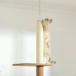 Cat Tree, Height Adjustable Climbing Play Tree, Khaki
