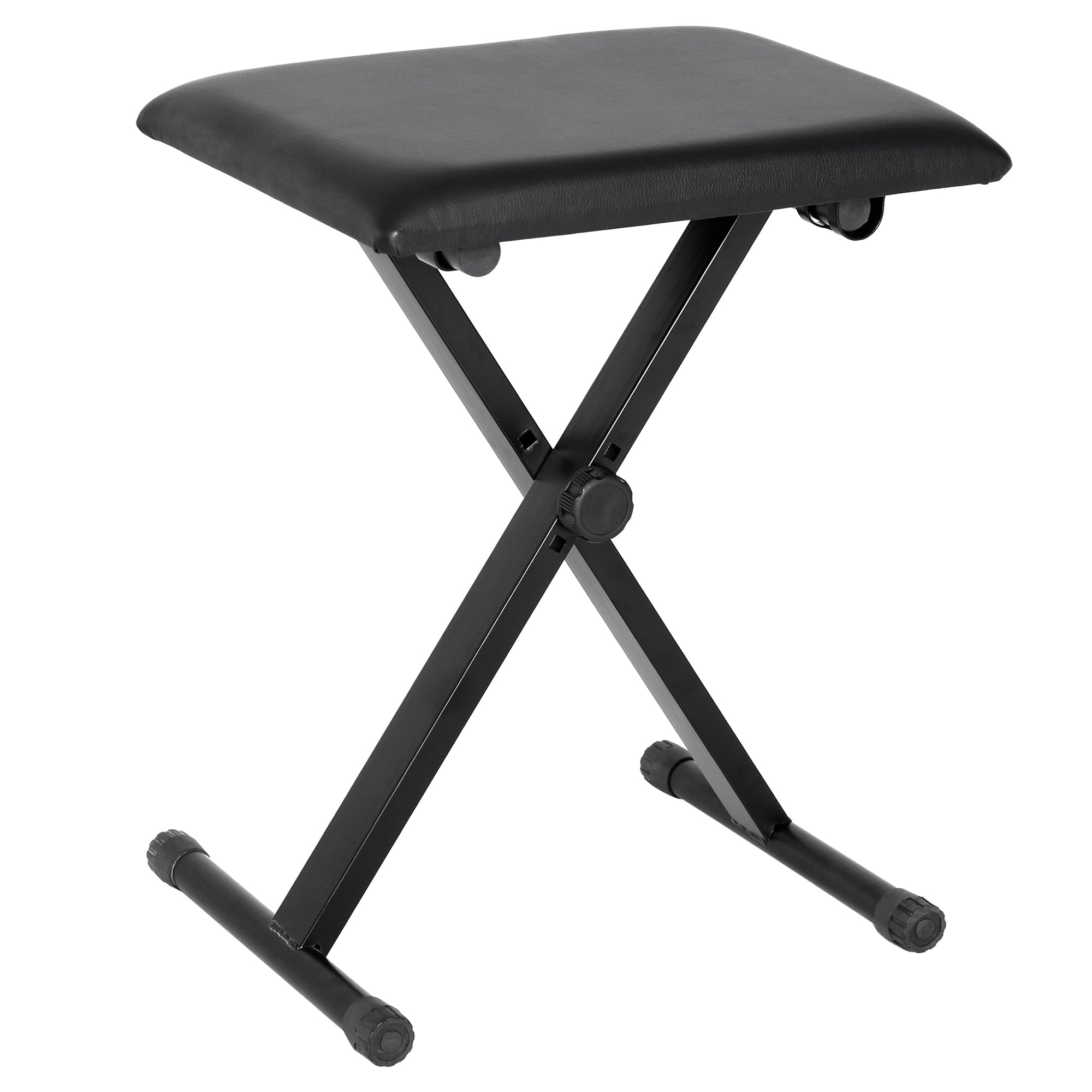 Piano Stool/Bench, Height Adjustable Foldable Metal, Black Faux Leather