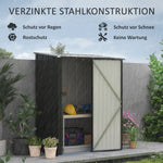 Garden Shed Lockable Cabinet Pent Roof 1.34 m² Galvanized Steel, Black