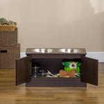 Raised Dog Bowls, Storage 2 Bowls Large Dogs, Coffee