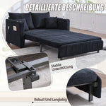 Multifunctional Sofa Bed, Foldable Pull-Out, USB Charging, Cup Holder, Fabric