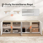 TV Stand, 65-inch, Soft-Close Doors, Adjustable Shelves, Cable Holes, White