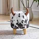 Universal Pet Footstool, Non-Slip Shoe Changing Stool with Solid Wood Legs, Black and White