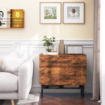 Folding Dining Table 6 Seater with Shelf 130x80x74cm - Reddish-brown