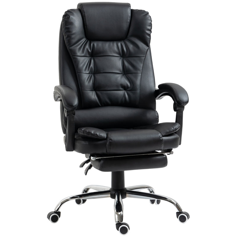 Office Chair, Footrest Desk Chair, Adjustable Backrest, Height Adjustable, Black