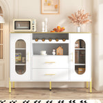 Sideboard, Glass Fronts & Wine Rack, White