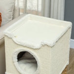 Cat Scratching Barrel, Three-Tier 75.5 cm High, Cream White