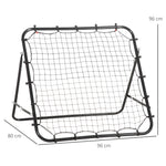 Football Rebounder Kickback Goal Rebound Wall 96x80x96 cm black metal and PE