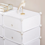 Shoe Cabinet Shelf, Storage Boxes, Plastic and Steel, White