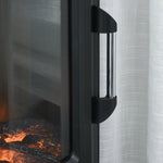 Electric Fireplace, Realistic Flame Effect, Thermostat, Black