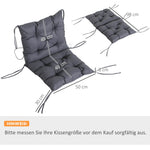 Set of 2 cushions for low-back chair, seat, and garden, grey