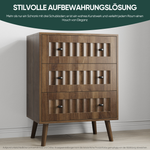 Chest of Drawers with 3 Drawers and Storage Cabinet, Walnut Wood