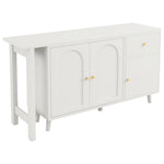 Desk & Sideboard, 2-in-1 360° Rotatable with 3 Doors & 1 Drawer