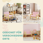 Children's Armchair Sofa Upholstered Wooden Frame for 3-8 Years Corduroy Pink