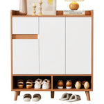 Chest of drawers with adjustable shelves, minimalist home organizer with solid wood legs