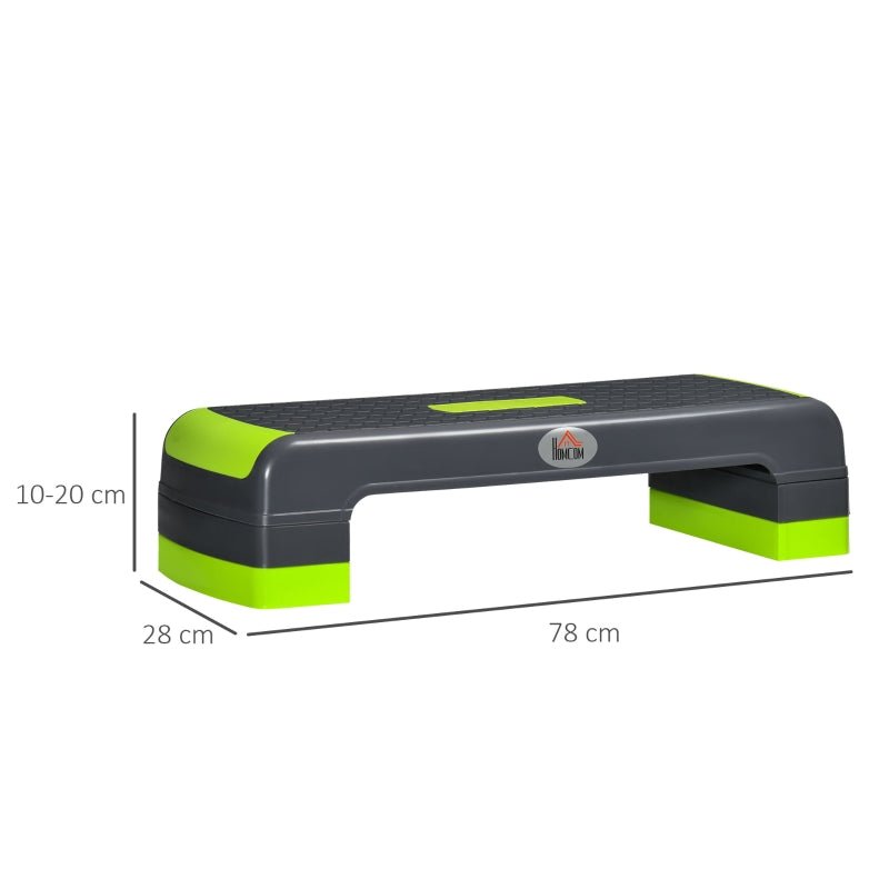 Aerobic Stepper, 3-Level Height Adjustable, 150 kg, Grey/Green