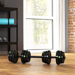 2-in-1 Dumbbell Set 25 kg Barbell & Dumbbell - Black/Green